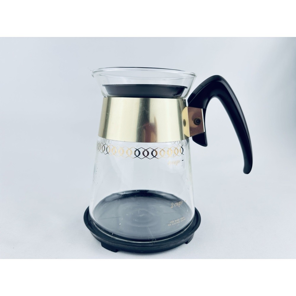 Corning Coffee Pot Carafe Heatproof Glass Pyrex 2-4 Cup Mid Century Vintage MCM